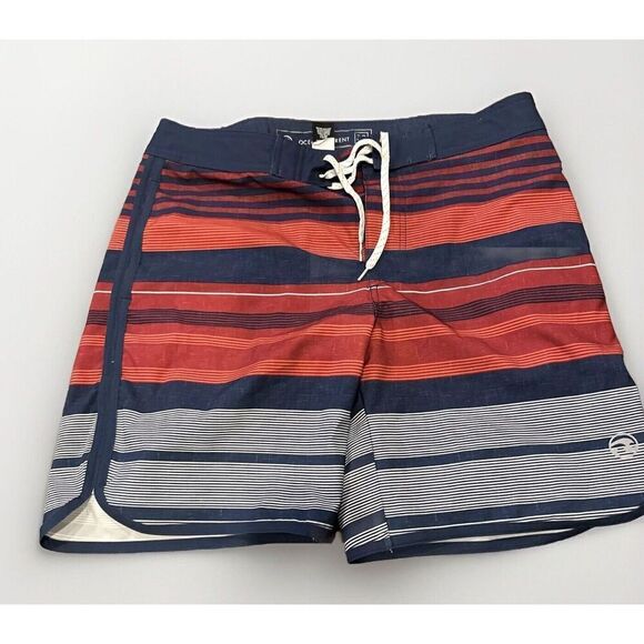 vineyard vines Men's Board Shorts Swim Surf Trunks Size 32 Blue/White/red Stripe - Picture 1 of 6